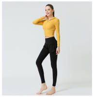 Chaquetas deportivas para mujer Tops con capucha de yoga con cremallera - details 5