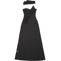 BUNO-Weird Puss-vestido de retales de malla para mujer, chal liso + envoltura en el pecho Irregular, sin mangas, bata Sexy con espalda descubierta, trajes elegantes para fiesta de graduación - details 6