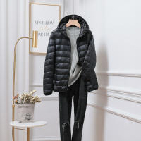Chaqueta de plumón ultraligera con capucha para mujer, cálida y fina, talla grande - details 5