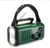 Radio de emergencia NOAA portátil Manivela de mano, batería de carga solar, linterna incorporada, luz de lectura y alarma SOS Compacta y para acampar y emergencias - details 10