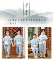 Disfraz Tang, conjunto chino para niños, estilo veraniego, Hanfu mejorado de estilo antiguo para niñas, recitación de Guzheng del Día del Niño - details 2