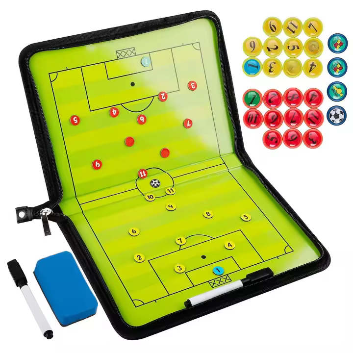 Tablero de tácticas de fútbol con diseño de libro plegable y pluma, perfecto para la estrategia y la planificación del juego - 1