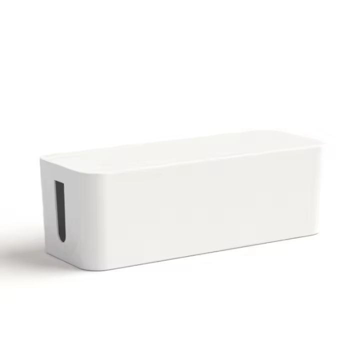 Caja de cables con tira, organizador de gestión de cables de alimentación de madera, cargador antipolvo, Cubo de almacenamiento de línea de red - 1