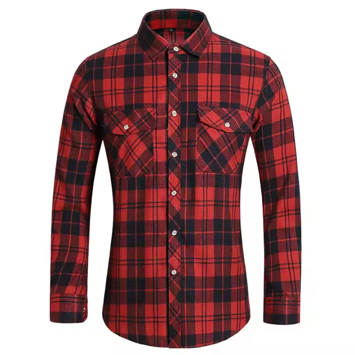 Camisa de Manga Larga con Estampado Geométrico a Rayas Estilo Casual para Hombres - 1