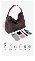 Bolso de mano tejido a mano de gran capacidad, mate, con textura moderna, versátil, para llevar al hombro, para ir al trabajo, tipo cubo, bandolera, para mujer - details 14