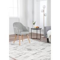 Silla de Comedor Estilo Vintage Juego de 1, Silla Cocina, Silla Nordica con Respaldo y Reposabrazos, Tela Pana, Estructura de Madera, Sillas para Tocador, Escritorio, Crema, EZS26cm-1 - details 12