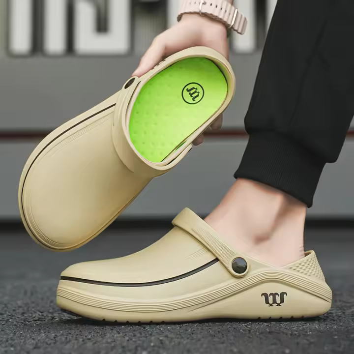 Sandalias Para Hombre Impermeables Antideslizantes Y Resistentes Al Aceite Zapatos De Cocina Cómodos Zuecos Para Jardín Adecuados Para Trabajar Al Aire Libre Pesca - 1