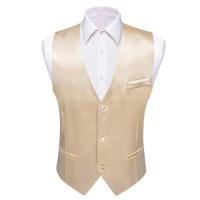 Chaleco de satén de seda sólida para hombre, chaqueta Formal sin mangas, color rojo liso, Tops informales para bodas y negocios, de diseñador, - details 14