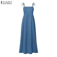 ZANZEA-vestido elegante de playa para mujer, vestido de tirantes finos para mujer, vestidos de fiesta elegantes, vestido veraniego de satén liso 2025 - details 9