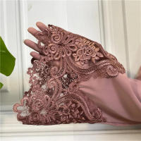 Vestido largo musulmán Abaya Jilbab para mujer, caftán de flores con cremallera de encaje, moda de Color sólido, Abayas de Dubai - details 4