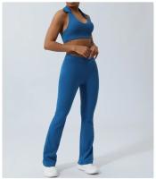 Conjunto de Yoga para Mujer Nuevo Traje Deportivo y Fitness con Sujetador de Cuello Colgante y Pantalones de Yoga Levantados 2 Piezas en Nylon para Primavera/Verano - details 6