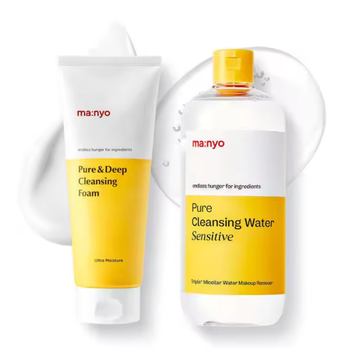 ma:nyo Water Sensitive 16.9fl y Pure Deep Cleansing Foam 6.7fl oz Doble limpieza, cuidado diario de la piel - 1