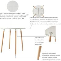 Juego de comedor moderno de 4 sillas, estructura conjunta, mesa redonda, mesa de cocina - details 4