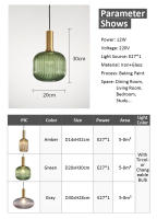 LEFAN-luz colgante LED nórdica para comedor, lámpara de mesa para restaurante, sala de estar, linterna a rayas, 30CM - details 12