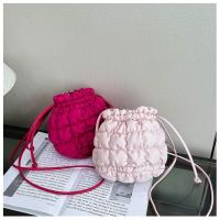 Dulce bolso de cubo con cordón de estilo coreano, bolso de rejilla, pequeño bolso cruzado, bolso para teléfono móvil, bolso de hombro de nailon de Color sólido, viaje - details 28