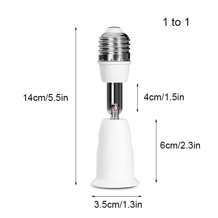 Adaptador de enchufe flexible E27 a E27, Base estándar, soporte de bombilla E27, convertidor de bombilla de tornillo ajustable para extensión de lámpara - 1