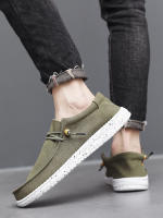 Zapatos de lona de hombre de talla grande para primavera y verano, estilo casual, ligeros y de un solo pedal. - details 10