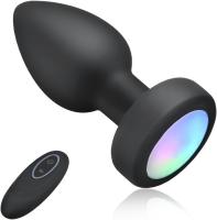 Tapón Anal Vibratorio de Silicona con Base Luminosa, Control Remoto Inalámbrico, Tapón Anal Recargable, Masajeador Anal, Estimulación del Ano del Punto G para Juegos de Cama de Placer para Hombre y Mujer - details 2