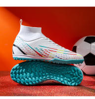 Zapatos de fútbol transpirables de tobillo alto para hombre, botas de fútbol de entrenamiento profesional al aire libre, antideslizantes, ligeras - details 30