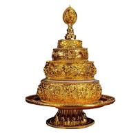 Tibetan Buddhist Offering Supplies Table Centerpiece Carved Desk Manza Dish for Bedroom Living Room Home Dining Room Desk