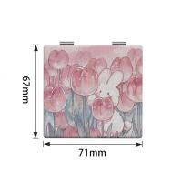 Espejo de maquillaje plegable de doble cara portátil, espejo de aumento cuadrado de tulipán, espejo de tocador compacto de bolsillo, espejos para estudiantes - details 7
