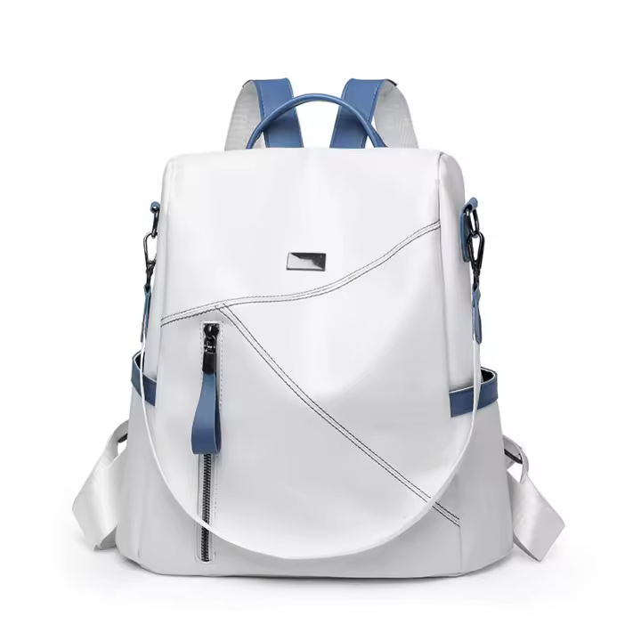 Mochila de Espalda de Cuero Suave con Cremallera Diseño de Parche Liner de Correa Arcuata - 1