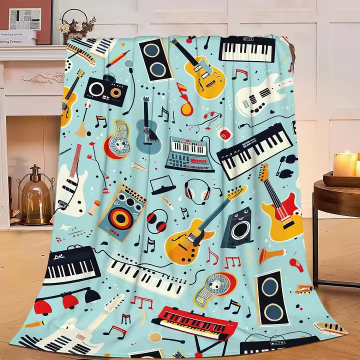 Manta Suave y Acogedora de Música Regalo Perfecto para Niños, Niñas, Hombres, Mujeres - 1