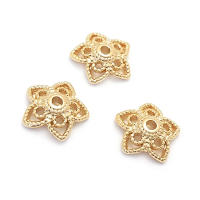 Tapas de cuentas de copos de nieve de latón de Color dorado de 18K, accesorios de alta calidad para manualidades, materiales para hacer joyas, sitio web oficial de Rosediy - details 4