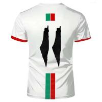Camisetas de talla grande con estampado 3D de la bandera del fútbol palestino para hombre y mujer, camisetas deportivas informales de manga corta transpirables de secado rápido - details 4