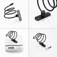 Soporte de aluminio para secador de pelo, organizador montado en la pared resistente al desgaste, resistente al agua, soporte en espiral portátil de durabilidad para el hogar - details 5
