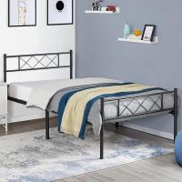 Cama Doble 140 x 200 cm con Espacio Almacenamiento Bajo Marco Metal Altura del Suelo 32 cm Blanco - details 46