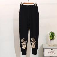 Conjunto de 2 piezas para mujeres, chándal con flores, lentejuelas y perlas, top de punto y pantalón, conjunto deportivo casual - details 3