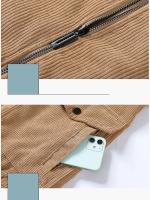 Chaqueta Casual de Corduroy para Hombres A Prueba de Viento, Cierre de Cremallera, Forro de Poliéster, Ligera para Primavera/Verano 21 - details 10