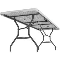 Mesa rectangular plegable blanco efecto granito 185x76x74 cm (92105) - details 13