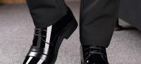 Zapato Social Para Hombre, Zapatos De Vestir Informales De Charol Para Negocios, Calzado De Traje De Oficina Con Parte Superior Brillante Y Punta Puntiaguda, Tendencia 2024 - details 1