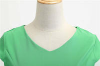 Women summer vintage with belt short sleeve v neck elegant retro swing party dresses - details 34