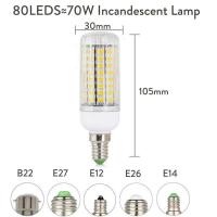 Bombillas de Corno LED E27 B22 E14 5730 SMD 24LEDs Lámpara de Candelabro LED de 165LEDs para Decoración del Hogar Ampuola 110V 220V - details 5