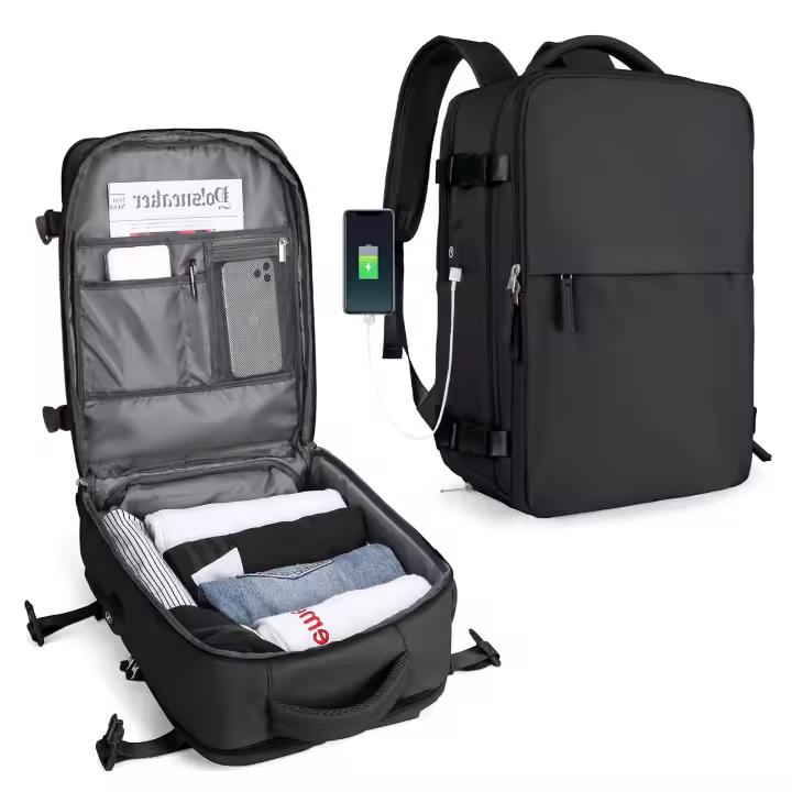Mochila de Viaje Avión para Mujer Equipaje de Mano 45x36x20 Impermeable con Cable USB - 1