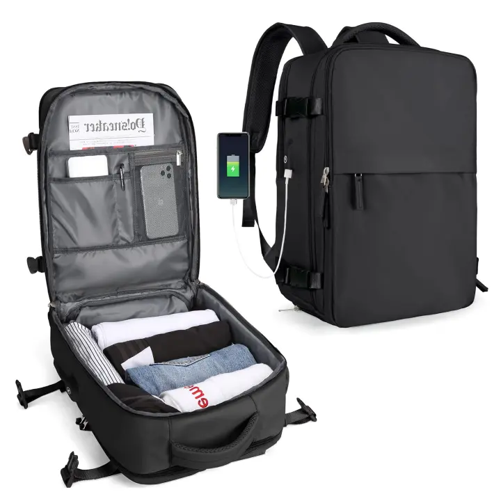 Mochila de Viaje Avión para Mujer Equipaje de Mano 45x36x20 Impermeable con Cable USB - 1