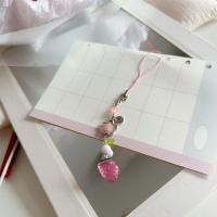 Cordón estético para teléfono Y2K con forma de fresa, colgante de cadena para teléfono con cuentas de frutas transparentes, colgante de correa para teléfono de melocotón para niñas - details 12