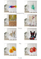 Cortinas De Ducha divertidas para baño, decoración con ganchos, impermeables, 3D tela De poliéster, lindo gato, dinosaurio - details 1