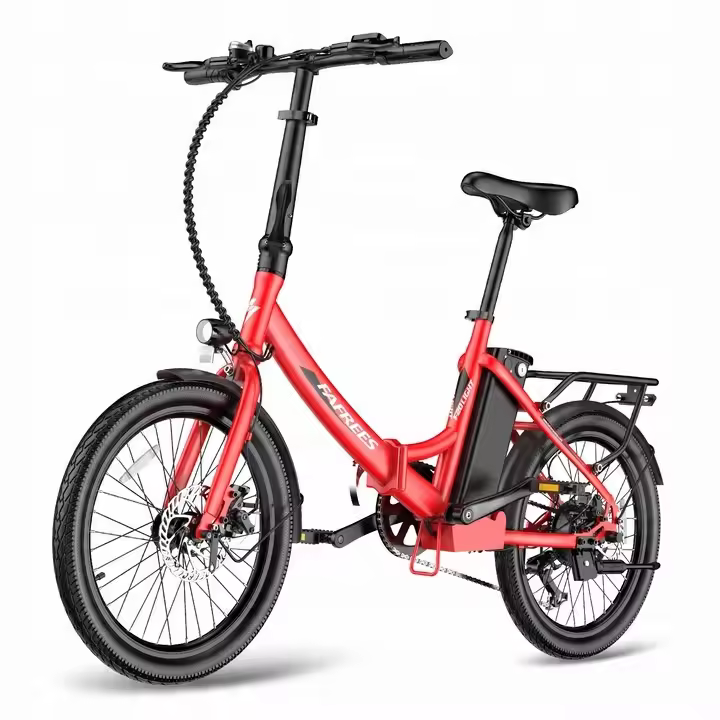 FAFREES F20 Light Bicicleta Eléctrica Plegable,Motor de 250W, Batería de 36V 14.5Ah, Pantalla LCD,Pneumáticos de 20*1,95 pulgadas,Velocidad Máxima de 25km/h,SHIMANO de 7 Velocidades,Frenos de Disco Mecánicos,Rojo - 1