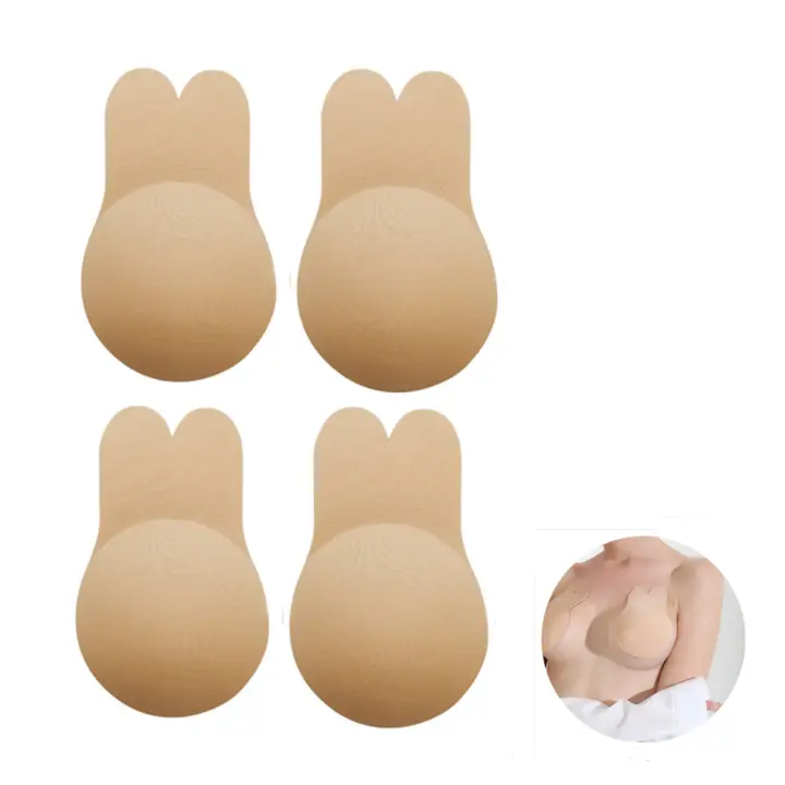 Sujetador adhesivo de 2 piezas, Push-Up, invisible, reutilizable, sujetador adhesivo para vestido S/M - 1