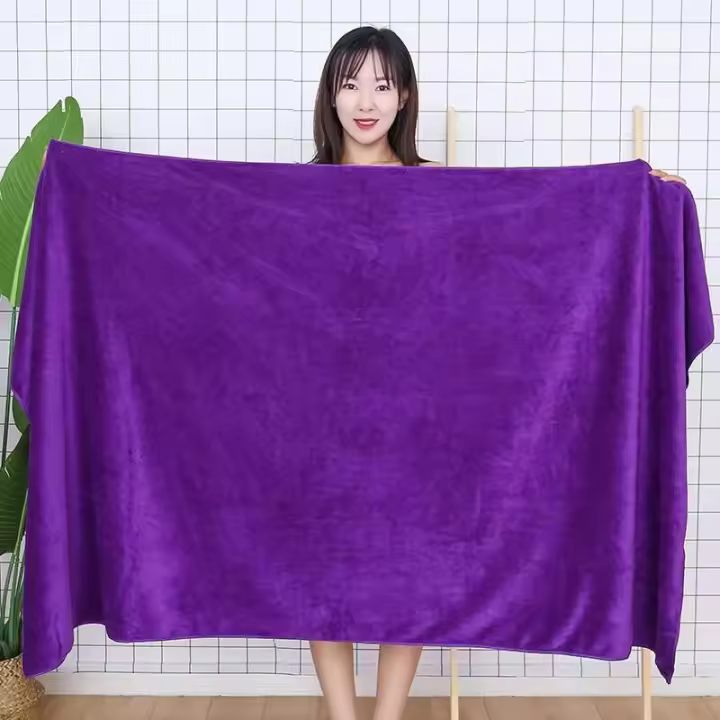 Albornoz de playa de masaje de gran tamaño para Hotel en casa de secado rápido, Sábana de cama humeante suave para salón de belleza, toallas de baño para adultos - 1