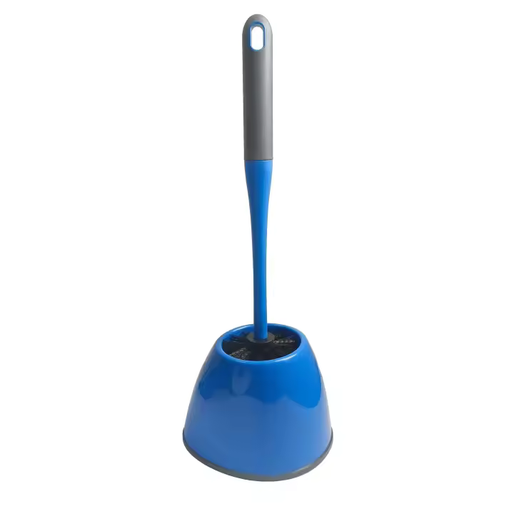 Juego de baño doméstico respetuoso con el medio ambiente, cepillo de limpieza eléctrico sostenible de 360 ​​grados, TPR y PP azul - 1