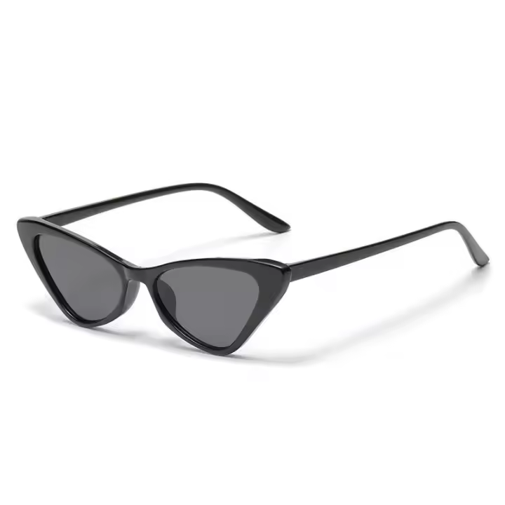 Gafas de Moda Estilo Retro Ojo de Gato para Mujeres y Hombres - Elegantes Monturas Pequeñas Vintage con Marco Brillante de Plástico y Lentes Oscuros, Perfectas para Atuendos Casuales y Modernos - 1