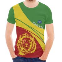Camiseta de talla grande con estampado 3D de bandera etíope, camiseta de poliéster transpirable para hombre, ropa de playa - details 11