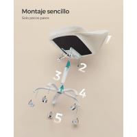 Silla de Oficina en Casa, Silla Giratoria de Algodón y Lino, Silla de Escritorio, Acolchada con Espuma, Altura Ajustable, para Estudio, Dormitorio, Azul Pálido OBG020Q01 - details 39
