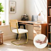 Comedor Tapizado, Sillas de Cocina Modernas con Patas de Metal, Gran Estabilidad y Capacidad de Carga, Blanco, Ratán, Vellón, Espuma, Unidades - details 4