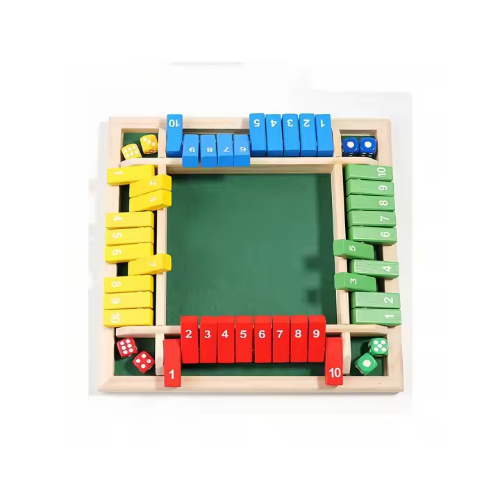 Juego de Dados de Madera 8 Dados, Flip de Números de 4 Lados, Perfecto para Juegos de Mesa, Juguetes Interactivos de Fiesta, Entretenimiento de Viaje - 1